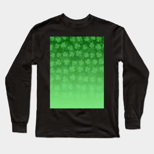 St Patrick's Day Shamrocks clovers green bright vibrant ombre fun festive celebration pattern Long Sleeve T-Shirt